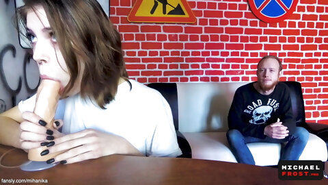 While Guy Is Away She Learns To Suck From...